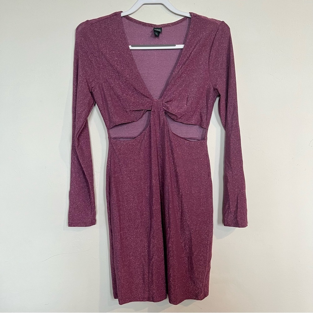 Wild Fable Cut Out Glitter Purple Bodycon Dress M